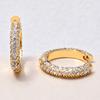 Chic Zircon Rhinestone Circle Earrings: Fashionable, Sparkling Ear Cuffs & Studs for a Luxurious Style