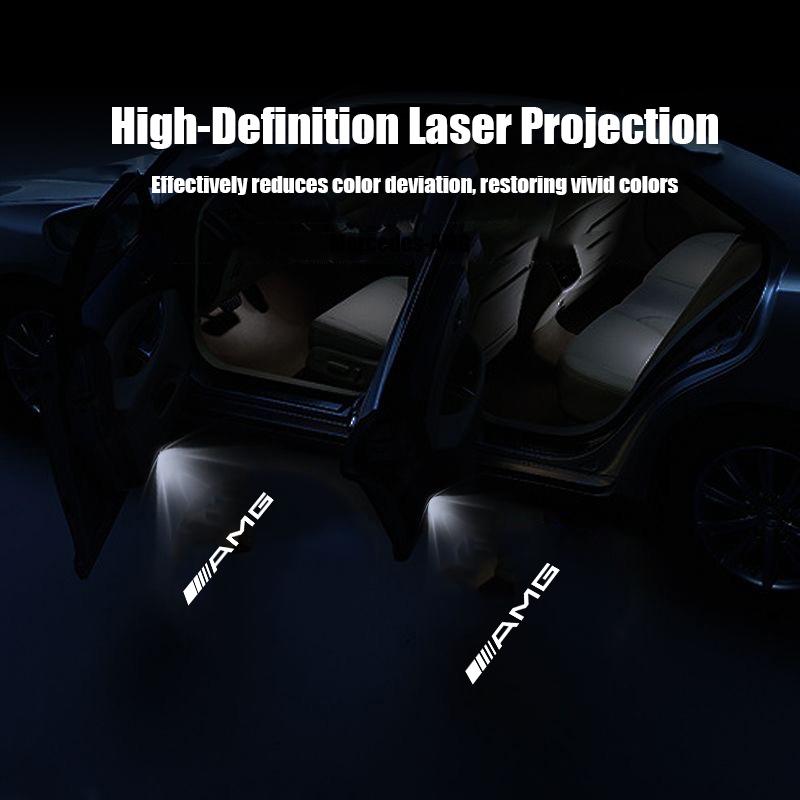 For Mercedes Benz AMG A B C E CLA W211 W203 Led Car Door Welcome Light Laser Projector Logo Ghost Shadow Lamp Goods Accessories