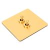 Toggle Switch Imitation Gold Stainless Steel Panel Dual Control Wall Toggle Switch AC250V