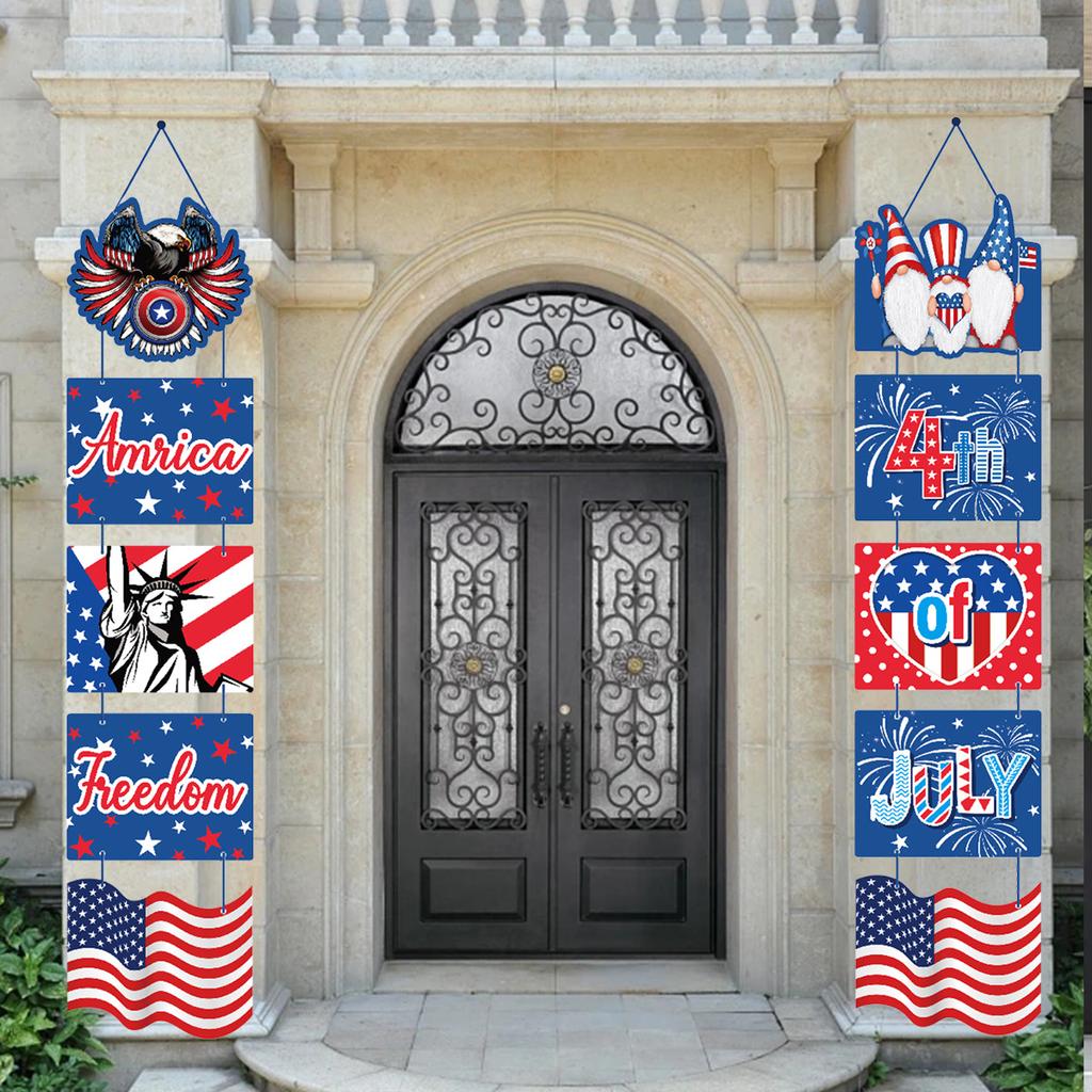 Independence Day Door Curtain American Freedom Day Door Curtain Pendant Holiday Outdoor Party Party Decoration Couplet
