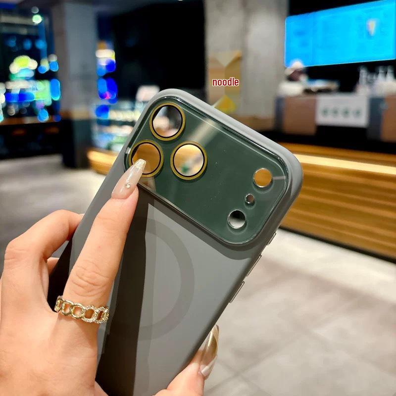 Magnetic Window iPhone 17 Case, Solid Color Liquid Skin Feel, Soft Drop-Proof Cover for Apple 16 Pro Max