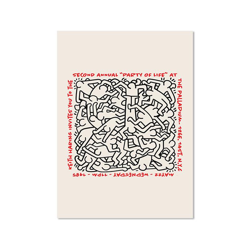 Keith Art Exhibition Poster Vintage Pop Canvas Painting Gallery Wall Art Pictures Pisa Abstract Print Home Decor For Living Room