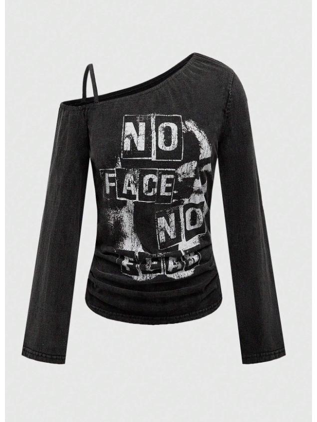 Elegant Asymmetrical Off-Shoulder Patchwork Women's Top - Autumn/Winter 2026 Collection