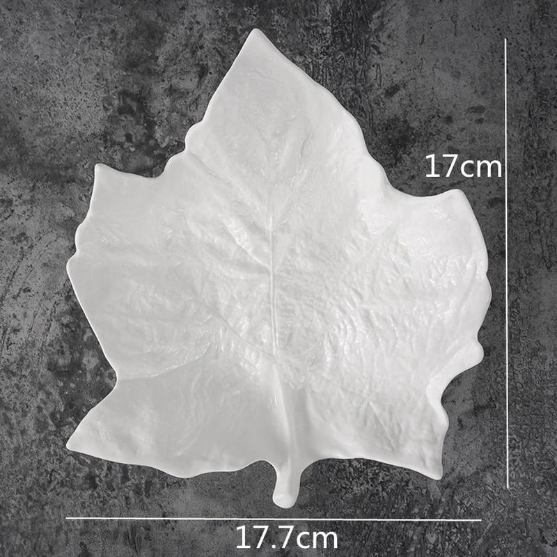 Ceramic Tableware Maple Leaf Plate White Dinner Plate Irregular Plates Dish Restaurant Dessert Plates Fruit Tray Salad Bowl