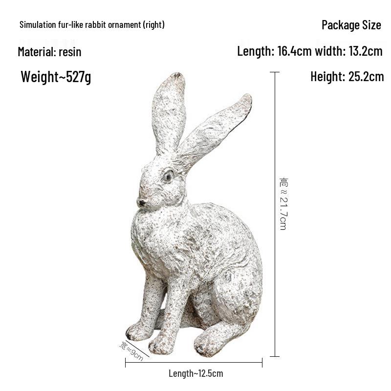Nordic Cute White Rabbit Resin Figurine - Home Decor & Photo Prop