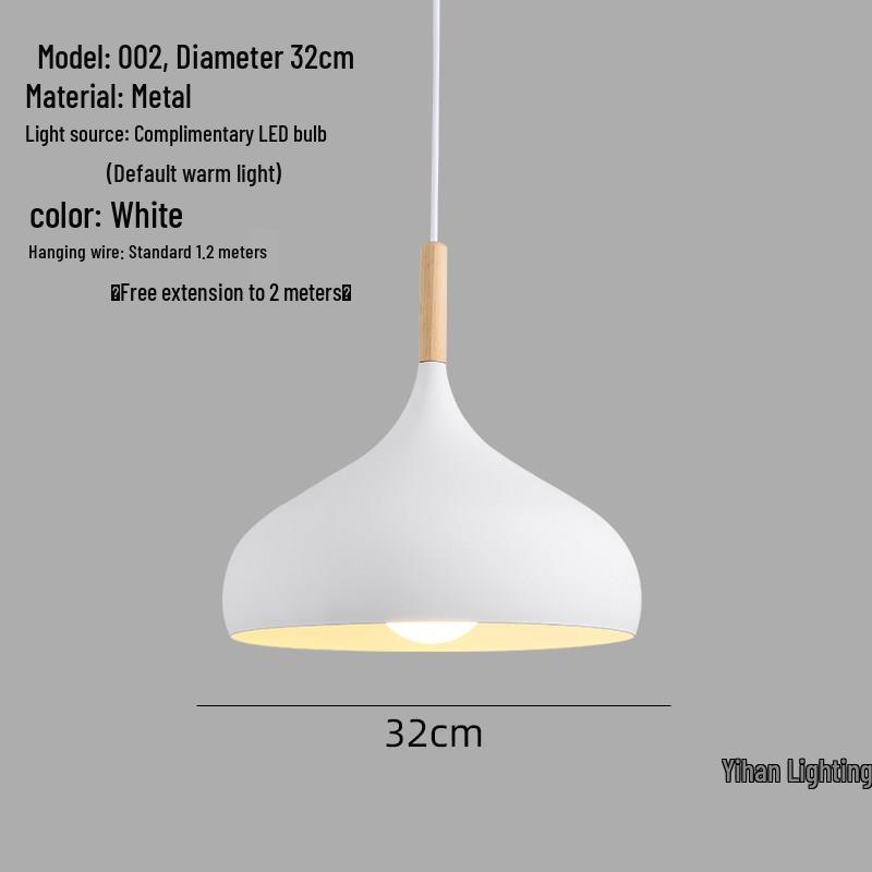 Modern Nordic Single-Head Pendant Light for Hotels, Bars, and Restaurants - Industrial Retro Style Lampshade.