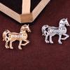 Fashion Rhinestone Animal Horse Brooch Pins Metal Crystal Corsage Suit Shirt Collar Luxulry Brooches Jewelry Accessories