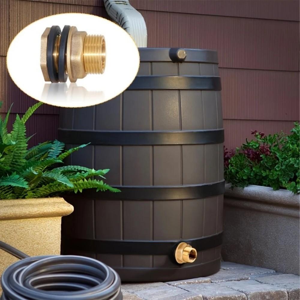 2PCS Water Butt Water Tank Tap Buckets Connector Watering Equipment Water Storage Rain Barrels Brass Tap Click-Lock Fitting
