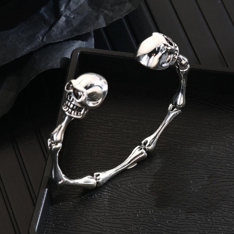 Fashionable Skull Bracelet Ring Earrings Handmade Jewellery Set Unisex Jewelry Fashion Accessories for Women and Men