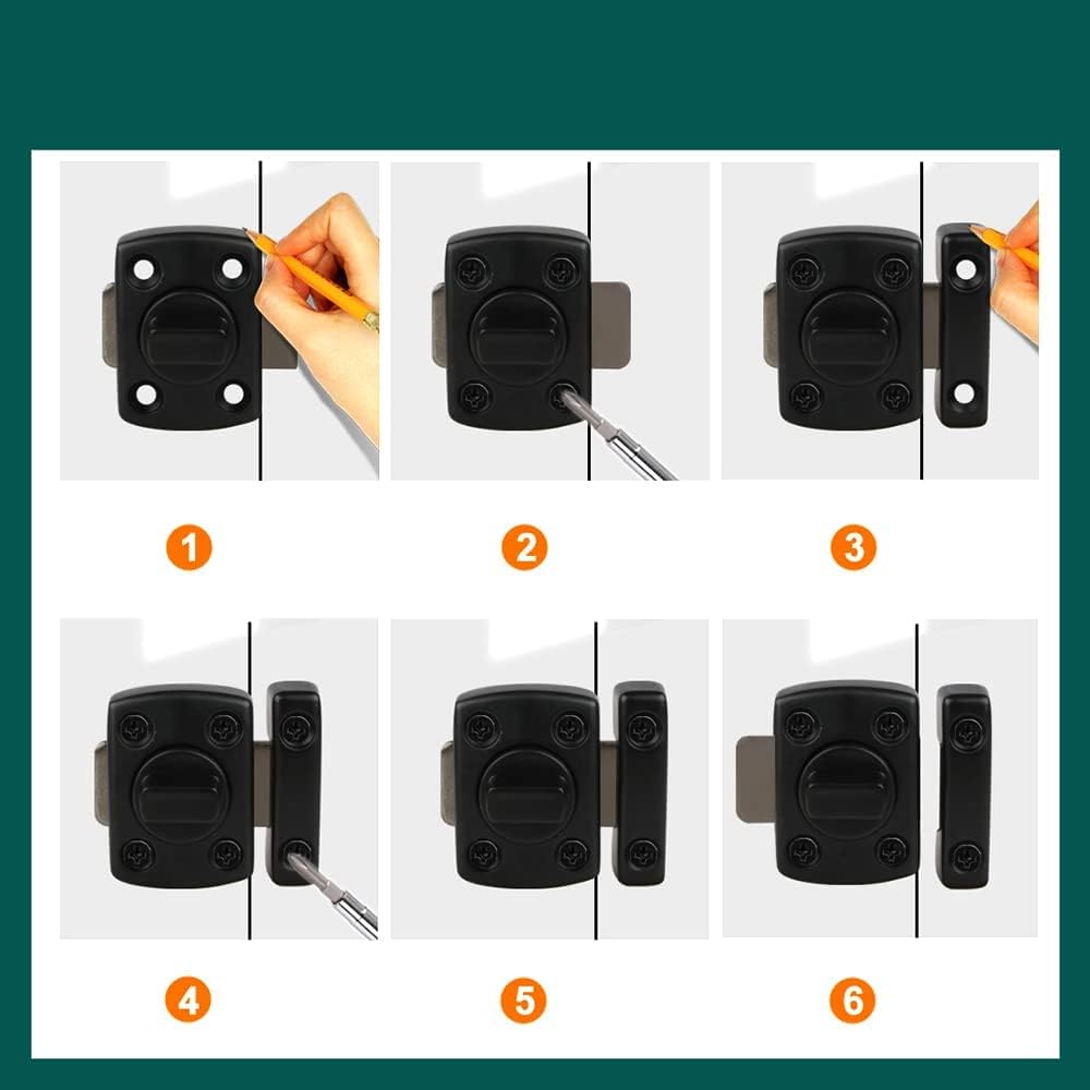 Mechanical Password Cabinet Lock, Rotary Lock for Double Doors, Keyless Combination Door Lock, Black