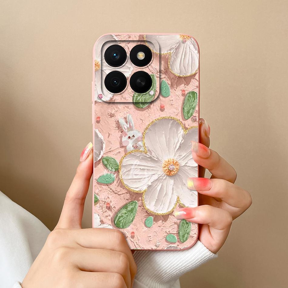 For Honor X8C 4G Case Fashion Design Soft Liquid Silicone Camera Protection Back Cover For HonorX8C X8 C Anti Drop Phone Cases