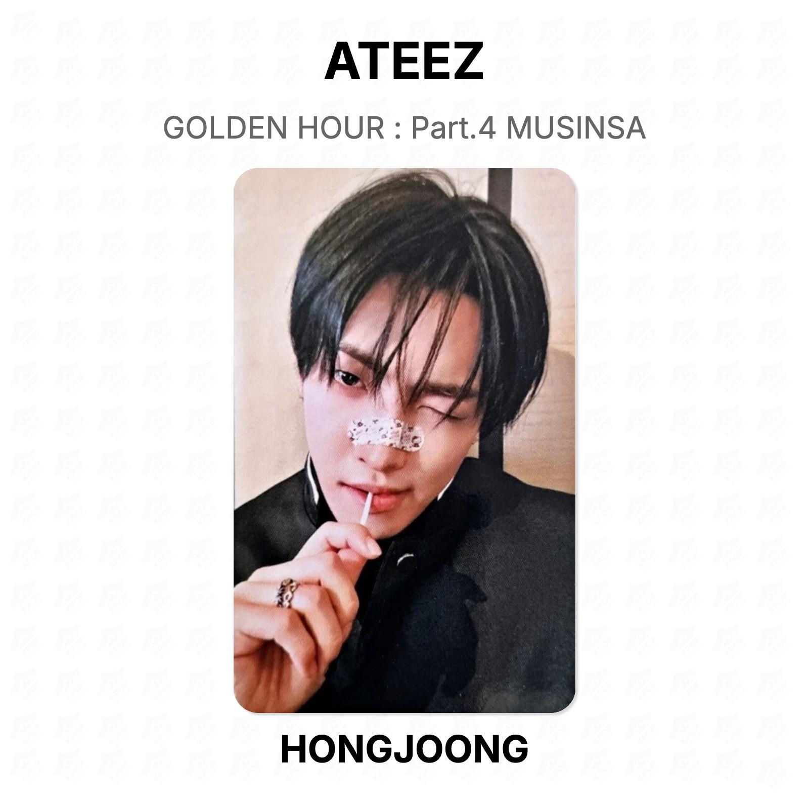 ЗОЛОТОЙ ЧАС ATEEZ: Часть 4 Официальная фотокарточка MUSINSA HONGJOONG white