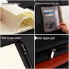 Customizable A5 PU Leather Notebook with Logo, Zipper Storage, and Loose-leaf Pages for Business Meetings