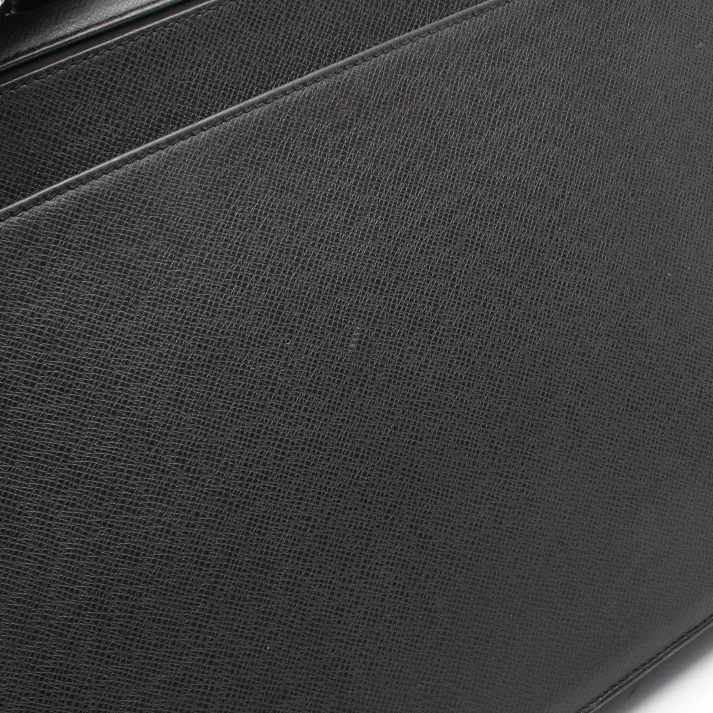 Used LOUIS VUITTON Robusto 1 Business Bag M31052 Taiga Leather Gray Black Ardoise Used Mens