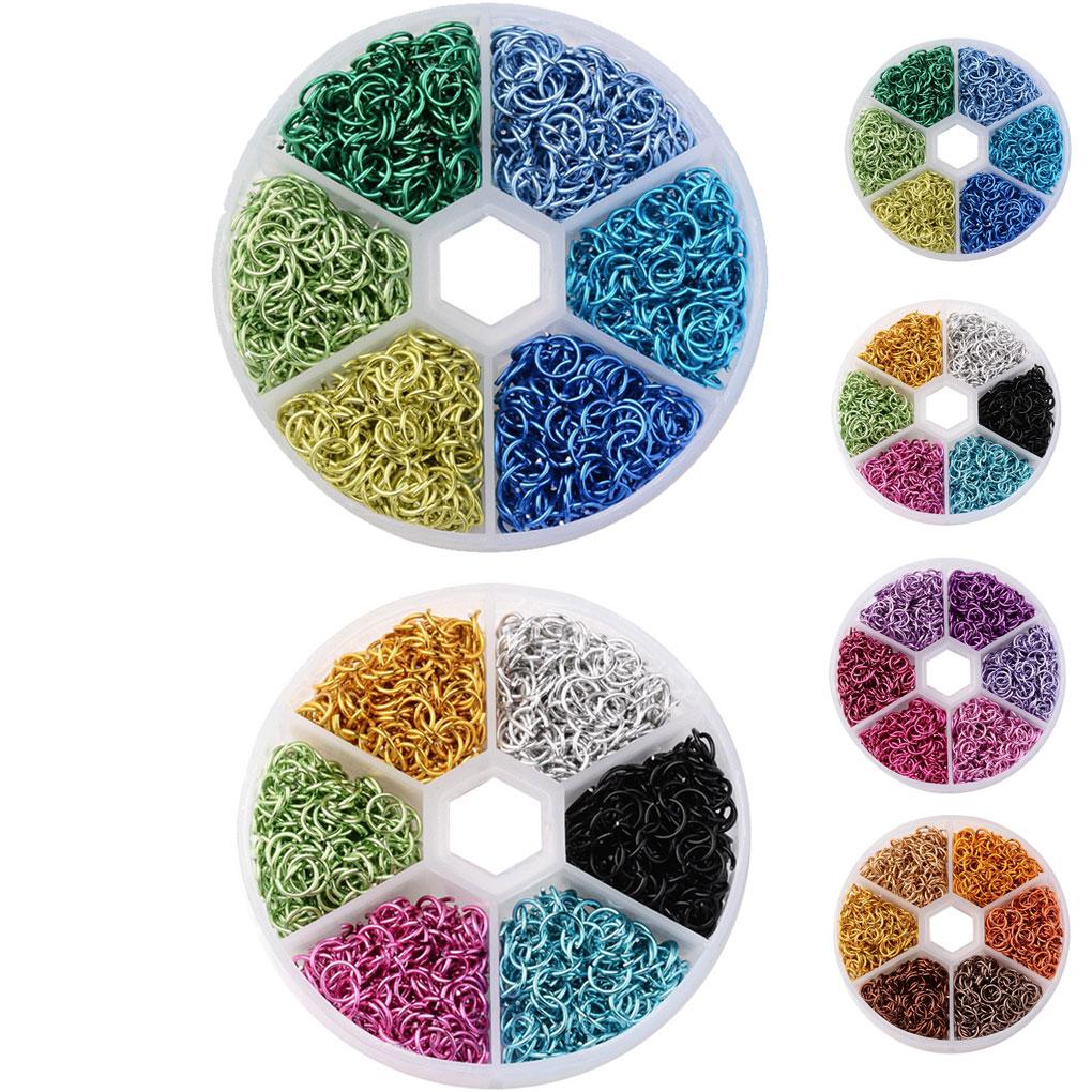 Neue 6mm Aluminiumdraht Offene Biegeringe Gemischte Farben Plastikbox DIY Dekoration Zubehör