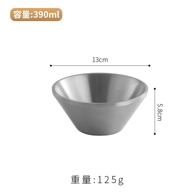 Doppelschichtige Salatschüssel aus Edelstahl 304, dicke, verbrühungshemmende V-förmige Ramen-Nudel-Reisschüsseln, Küchenutensilien