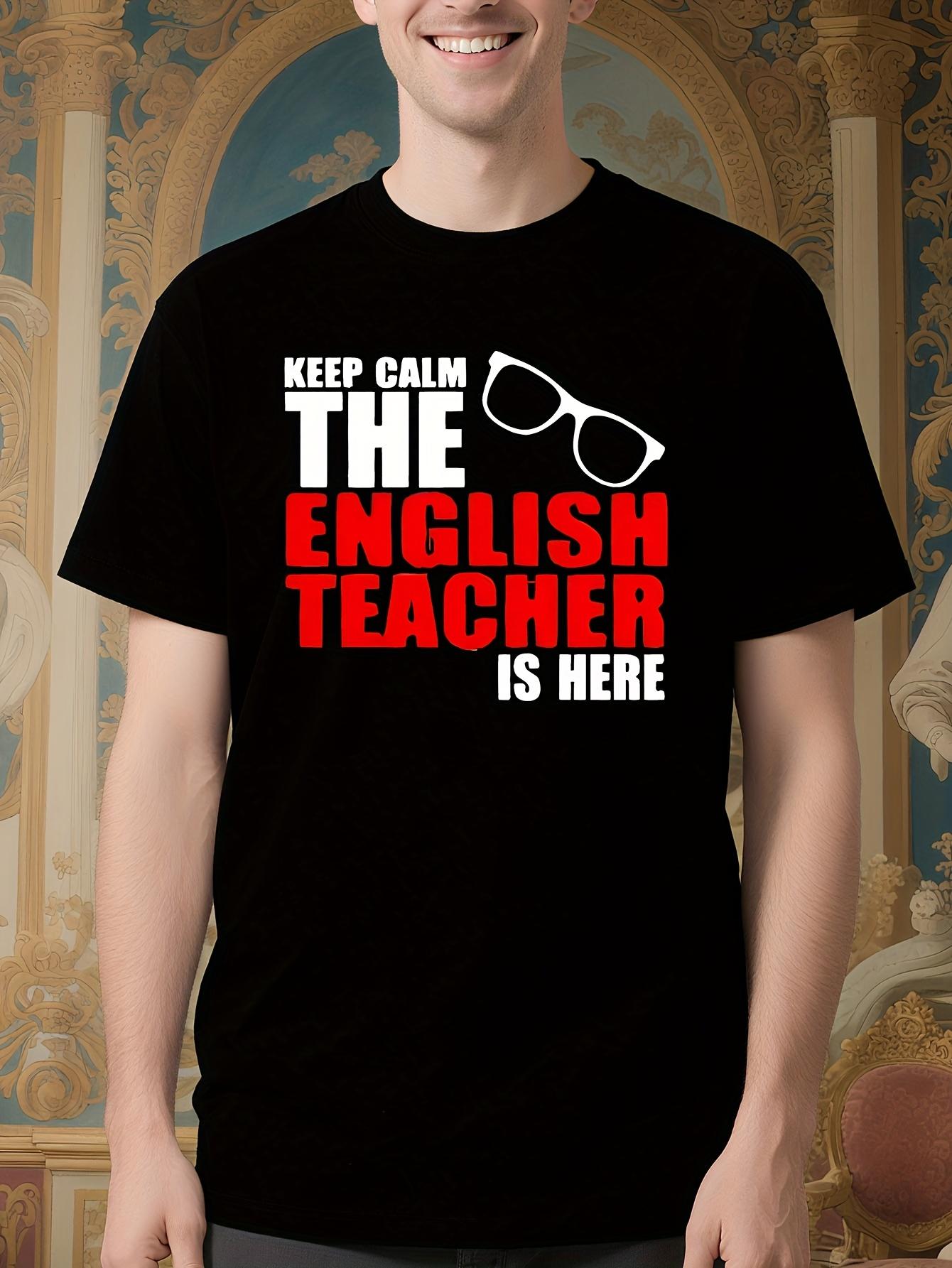Funny English Teacher Saying Tshirt - Keep Calm The Engli... XL