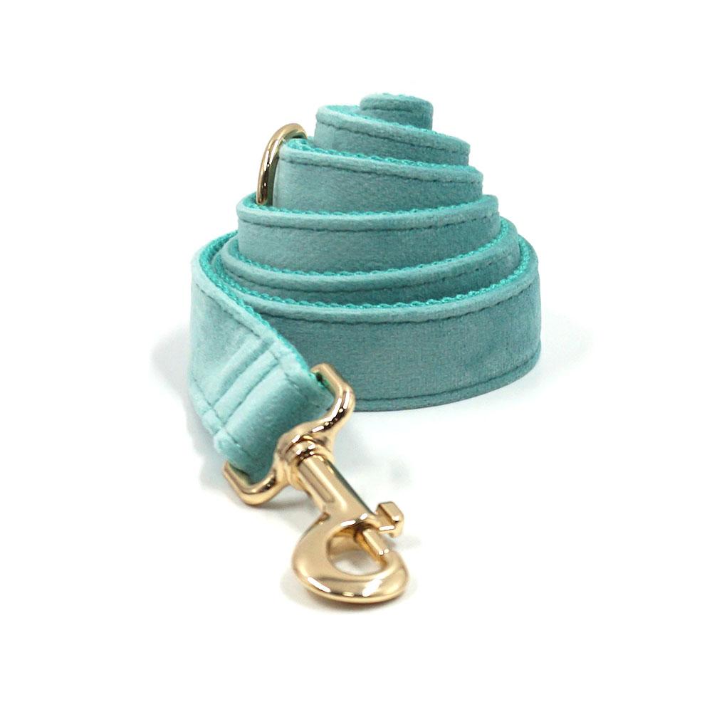Бирюзовый ошейник-шлейка Tiffany для собаки, роскошный дизайнерский ошейник для собаки, бесплатная гравировка, регулируемый, мягкий бархатный набор шлеек для щенка (as the picture,L Neck 49-55cm) blue