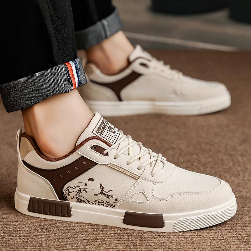 Flache vulkanisierte Sneaker Herrenmode Übergröße 47 Lässige Laufschuhe Herren Bequem Lässig Leder Übergröße Schuhe Herren-Sneaker