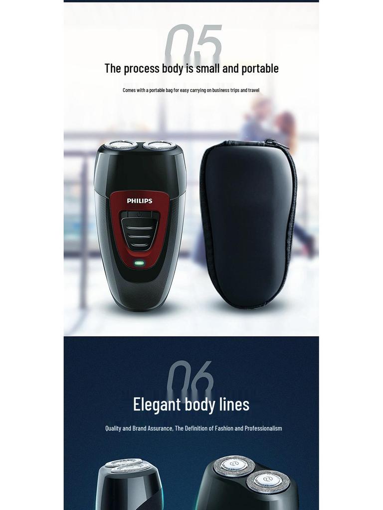 Philips PQ182/190 Tragbarer Elektrorasierer für Herren mit automatischem Schleifsystem