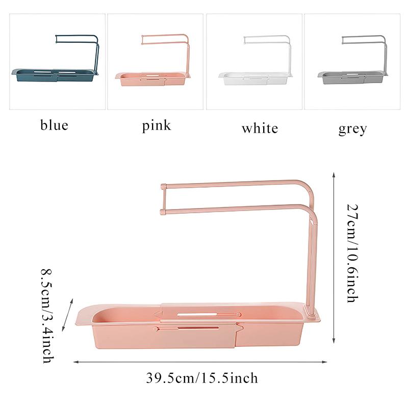 1pcs Telescopic Sink Shelf Kitchen Sinks Organizer Soap Sponge Holder Sink Drain Rack Storage Basket Kitchen Gadgets Accessories