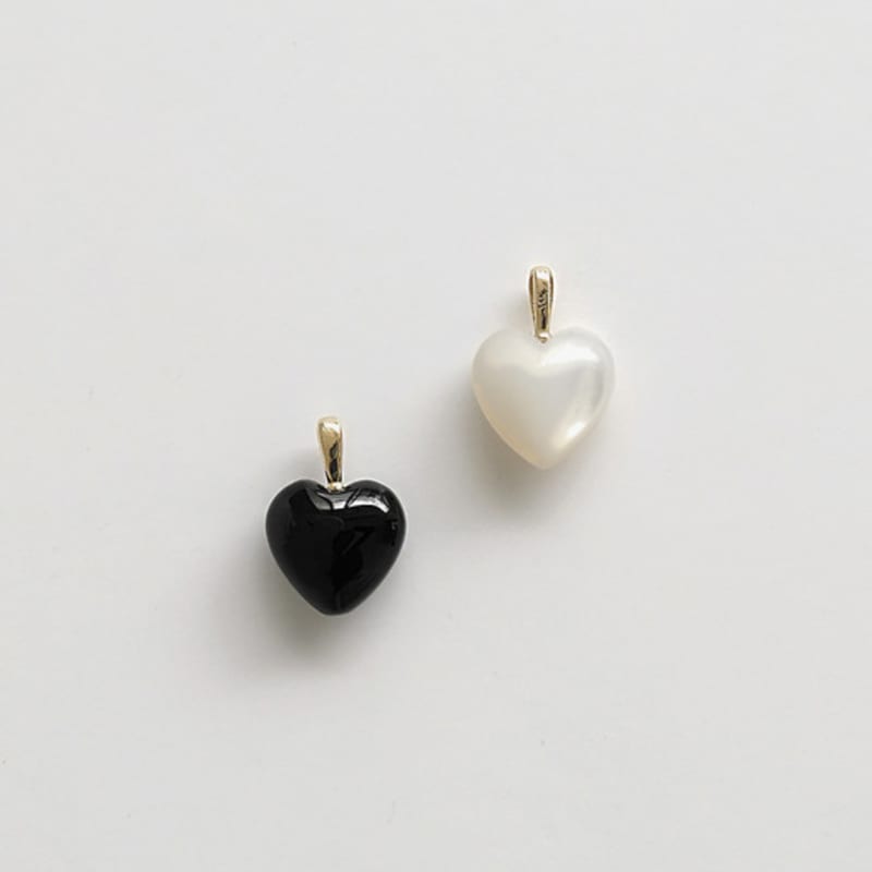 modernlike 14k gold white pearl heart pendant