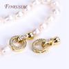 18K Gold Plated Inlaid Zircon Round Fastener Connector Clasps For Necklace Supplies,Beads End Clasps Fastener DIY Jewelry Making