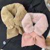 Scarf Women's Autumn and Winter Imitation Fur Versatile Warm Neck Protection Scarf Solid Color Plush Scarf Small Neck Cover