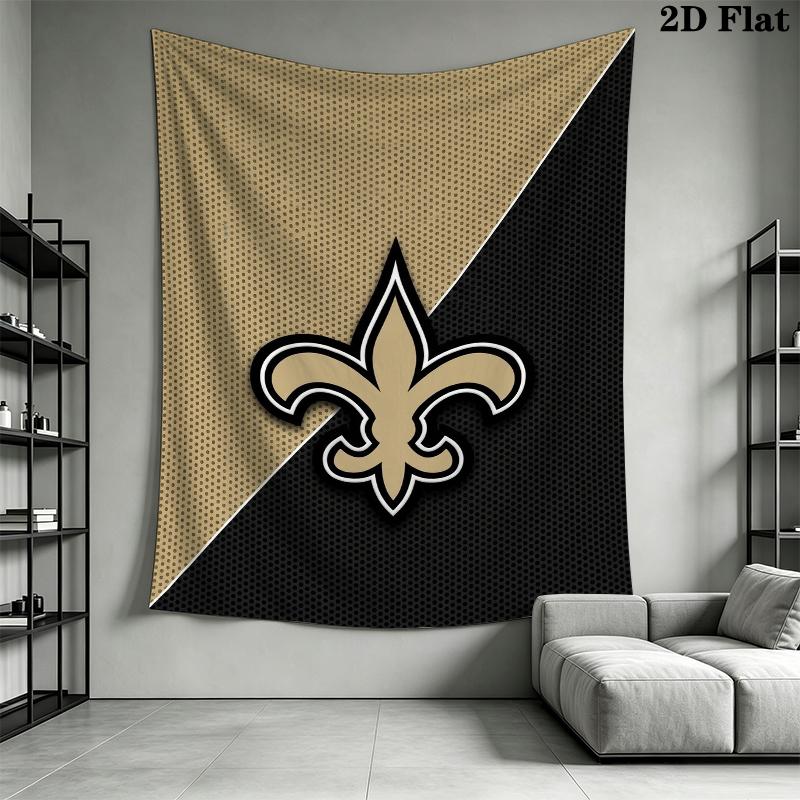 New Orleans Saints Wall Tapestry Aesthetic Wall Hanging Printed Fabric Blanket Decorative Tapestries for Bedroom Living Room Home Decor