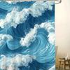 1pc Ocean Themed Shower Curtain with Plastic Hook, Durable Polyester Fiber, Machine Washable Bathroom Decorative Shower Curtain