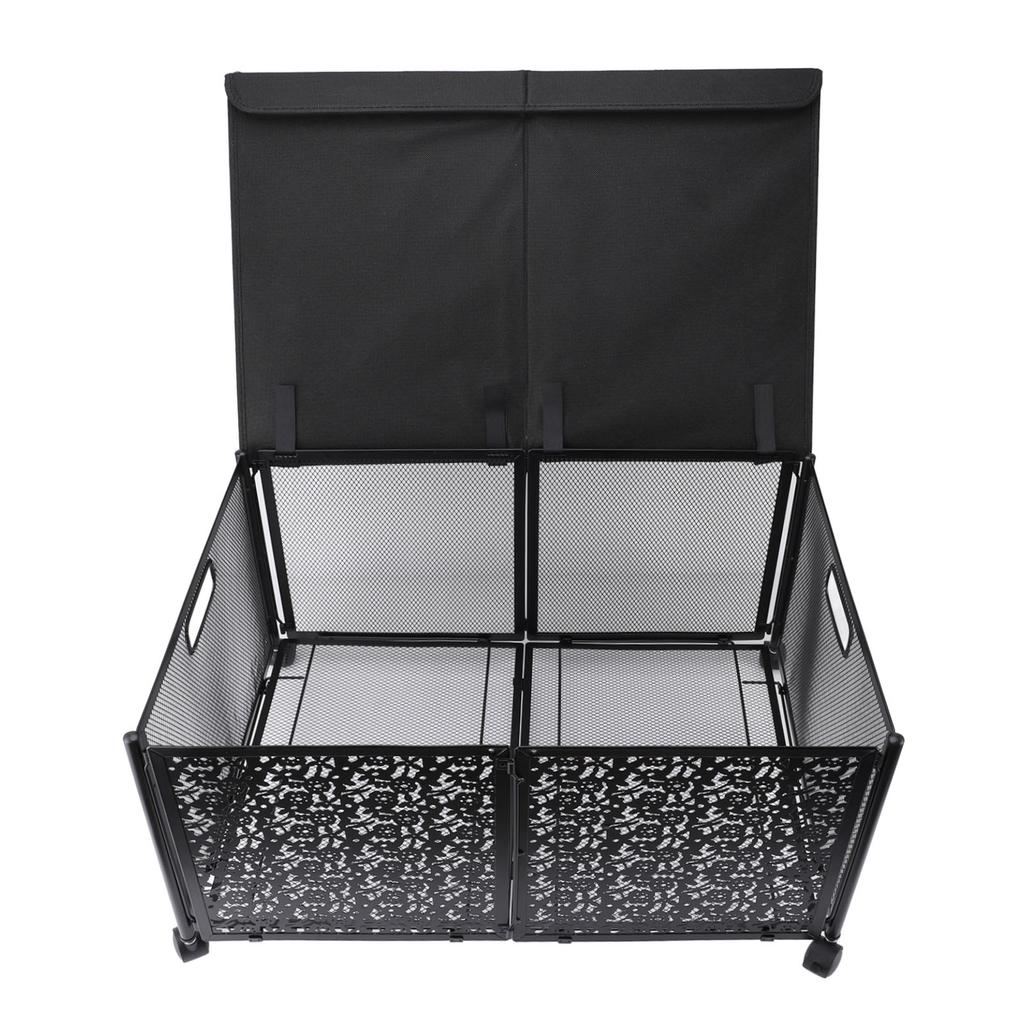 Foldable Toy Storage Box Large 70L Capacity Dustproof Portable Metal Toy Chest for Kids Playroom