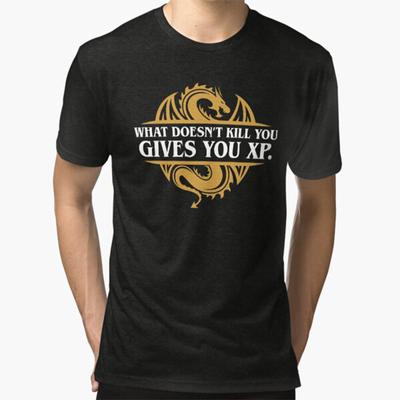 Plus Size S-3XL What Doesn't Kill You Gives You XP Printed T-shirt  Men's Tops Fashion Clothes Tees