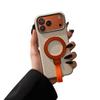Premium sense business application iPhone18 portable rope magnetic suction bracket mobile phone case Apple 17promax leather pattern case