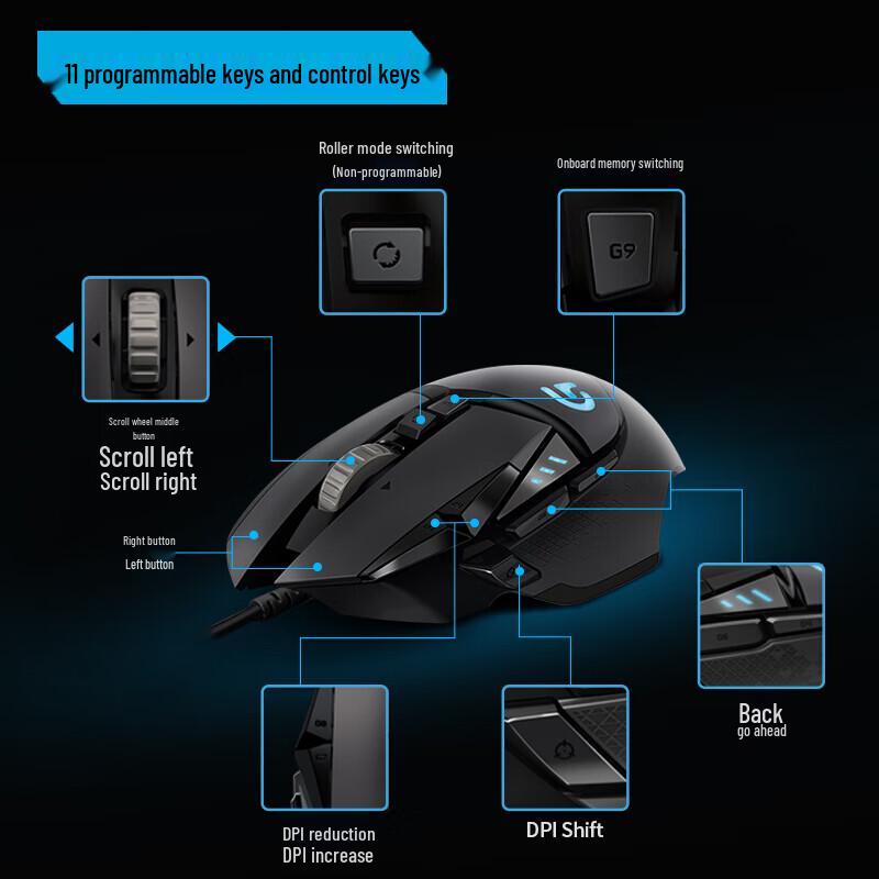 Logitech G502 HERO Wired Gaming Mouse