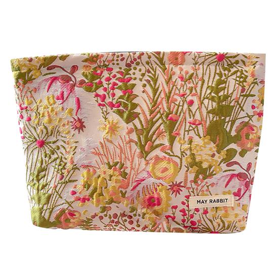 

Эстетичная цветочная косметичка, косметичка большой емкости, застежка-молния, водонепроницаемая женская дорожная косметичка, органайзер для косметики B