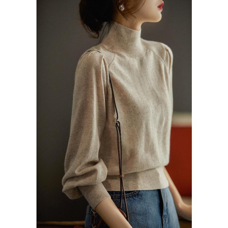 Autumn and Winter Multi-color Croissant Sleeve Knitted Sweater Women's Spring and Autumn New Sweater Bottoming Shirt