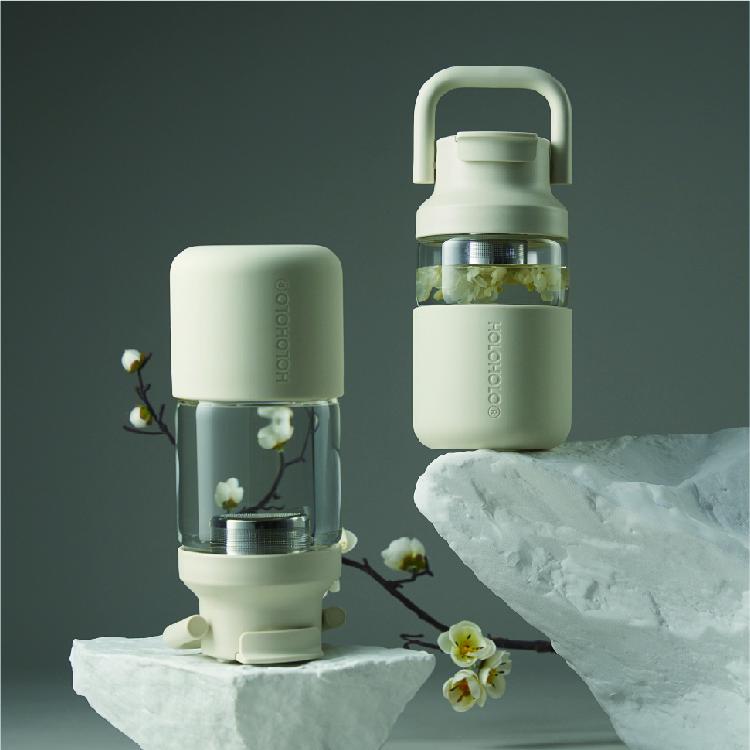 HOLOHOLO Portable Tea Infuser Glass Bottle