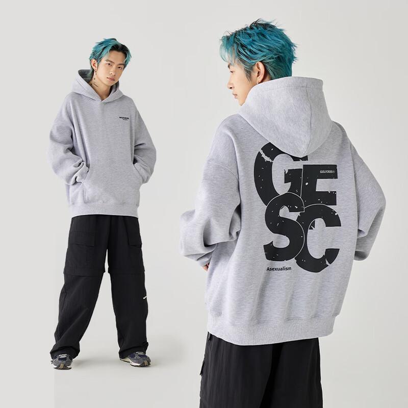 

GOLFCROSS Logo Print Hooded Unisex Pullover XL