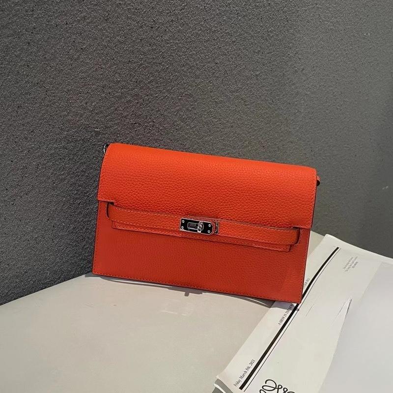 New lychee pattern leather half cover hand grab bag genuine leather women's bag single shoulder underarm bag oblique span bag wholesale