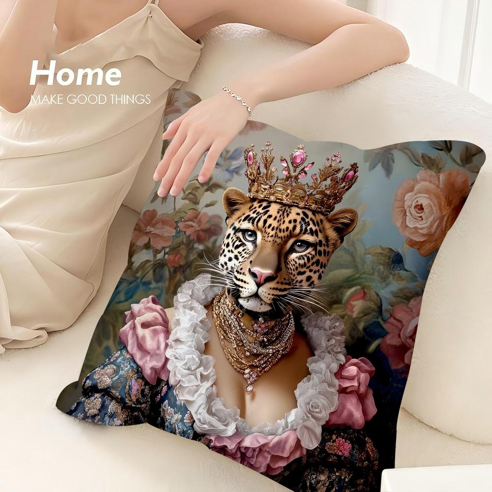 Europäische Mode Leopard Kissenbezug Sofa Dekorative Zuhause Doppelseitiger Druck Plüsch Überwurf Kissenbezüge Kissen Dekor Hülle