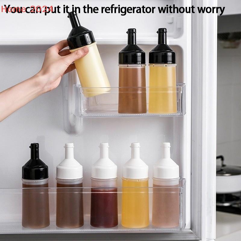 250Ml Kitchen Squeeze Seasoning Bottle With Rack Leak-Proof Condiment Empty Bottles