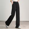 Women's High-Waist Straight Leg Casual Pants with Drawstring
