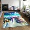 1PC Starfish Shells Beach Ocean Pattern Rug Carpets for Bedroom Living Room Sofa Mat Creative Door Mat Cloakroom Home Decor