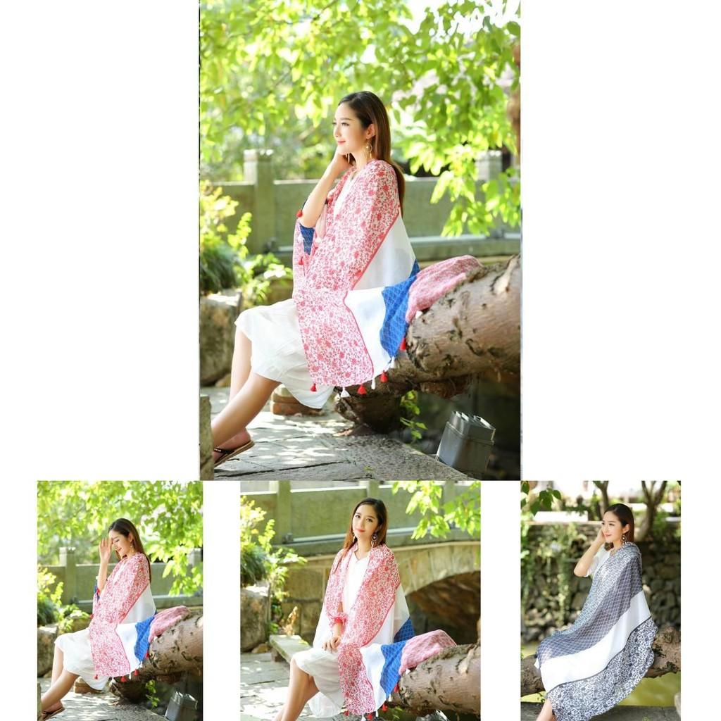 Ethnic Style Shawl For Women Lightweight Summer Scarf With Print Design For Travel And Beach