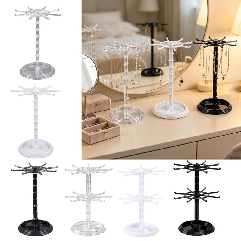 Drehbarer Kunststoff-Schmuckständer, Schreibtisch-Display-Ständer für handgefertigte Perlen-Anhänger Schlüsselanhänger Kleine Ornamente