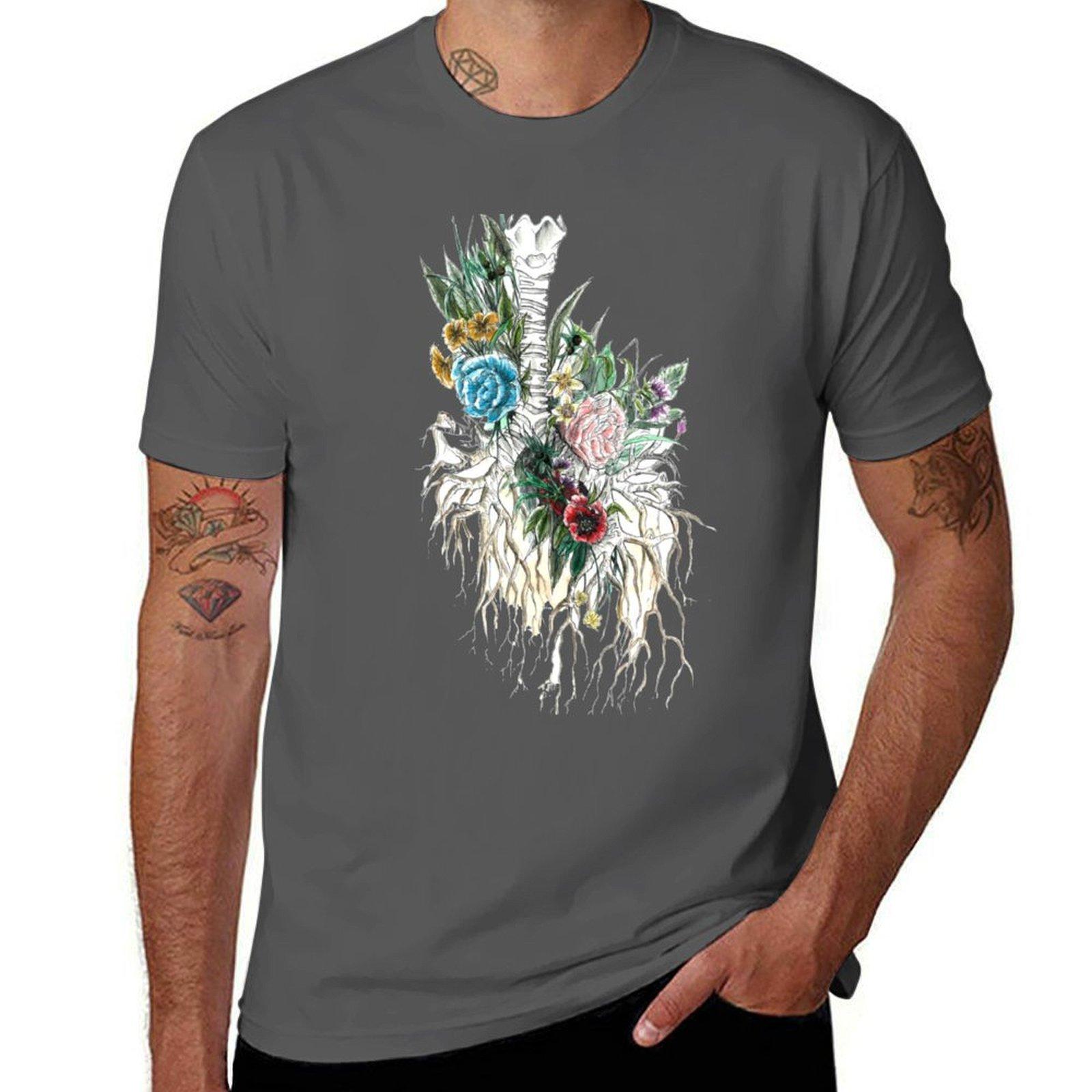 

Botanical Trachea - Lungs Anatomy Art T-Shirt t shirt men 100% cotton luxury brand t shirt man casual T-Shirt 4XL