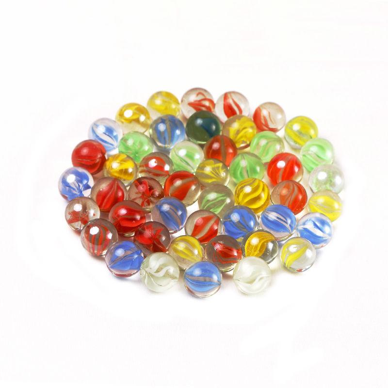 10/20pcs 25MM Petal Glass Marbles Catapult Marbles Colored Pattern Glass Beads Transparent Marble Balls Children's Toys