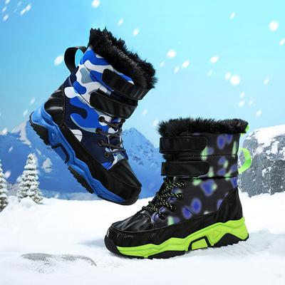 Scarpe per bambini Stivali impermeabili in peluche per ragazzi Stivali da neve comodi e caldi Stivali alti per bambini