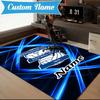 Custom Name Birmingham Football Neon Rug Game Carpet, Floor Mat for Bedroom Living Room Entryway Rug, Home Decor Idea Gift for Christmas birthday