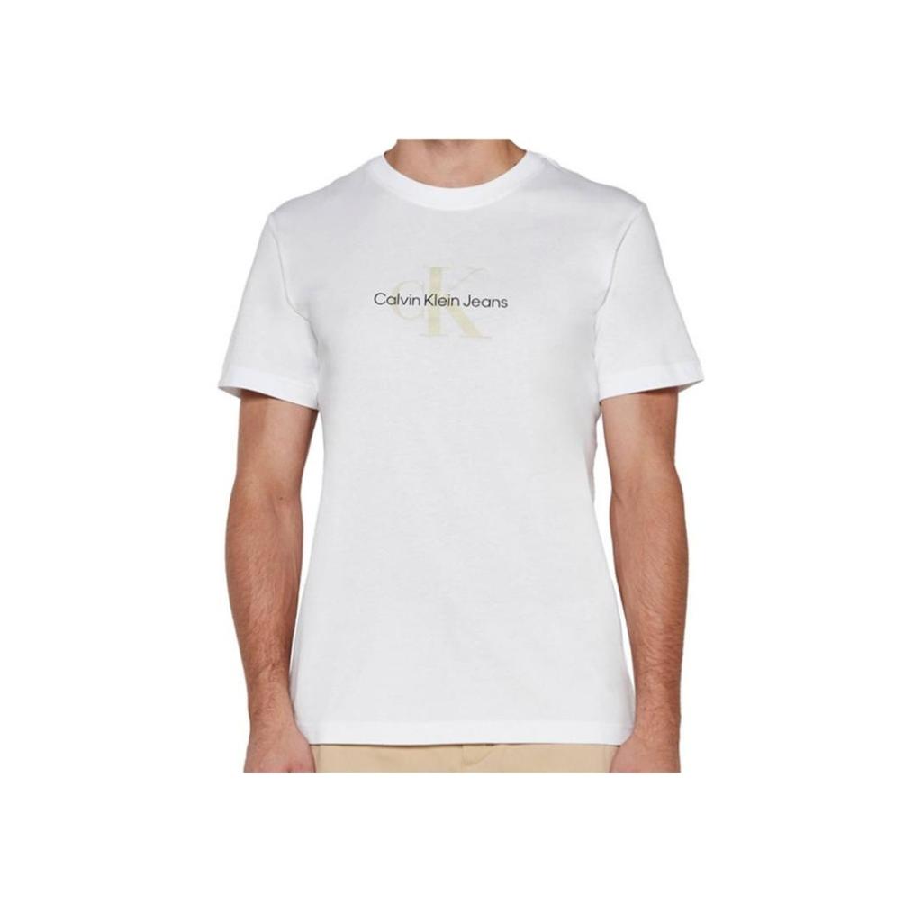 Calvin Klein Cotton Crew Neck Simple Comfortable Short Sleeve T-Shirt Men Tops White J30J326863-YAF